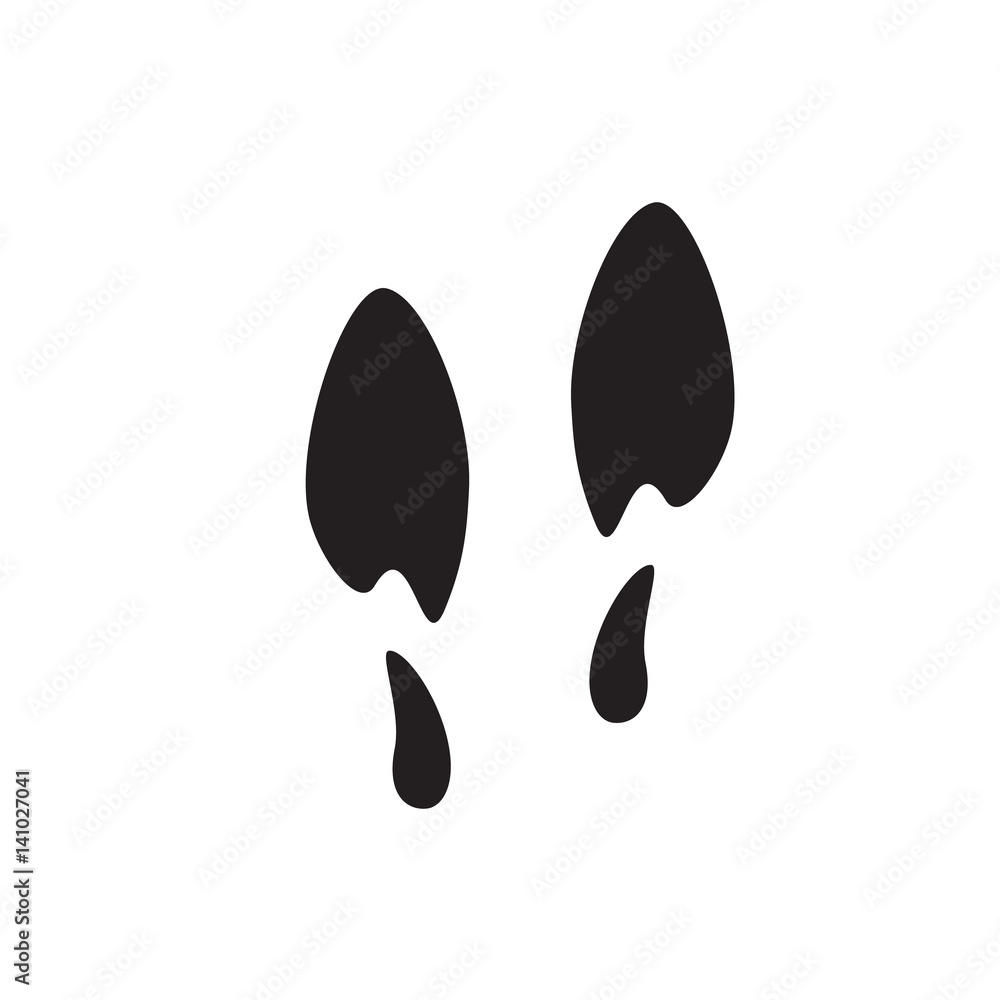 Female footprint, icon. Flat design. Abstract concept. Vector illustration. Female footprint, icon. Flat design. Abstract concept. Vector illustration.