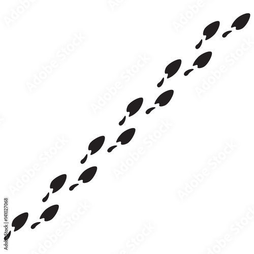 Female footprint trail, icon. Flat design. Abstract concept. Vector illustration.