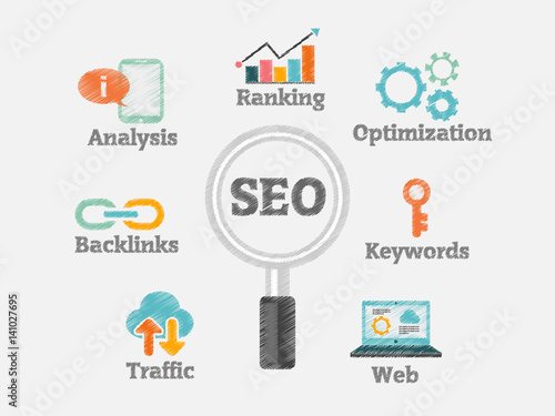 SEO / Search Engine Optimization / Vektor