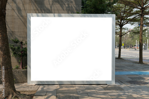 Street, Banner - Sign, Lighting Equipment, Billboard, Advertisement,Large blank billboard on a street wall, banners with room to add your own text
