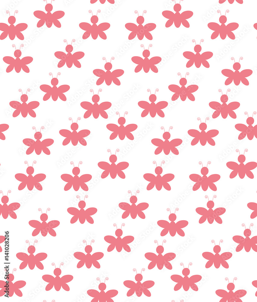 seamless abstract background with butterflies, pink seamless abstract background with butterflies, pink