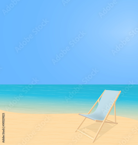 Beach landscape with deck chair