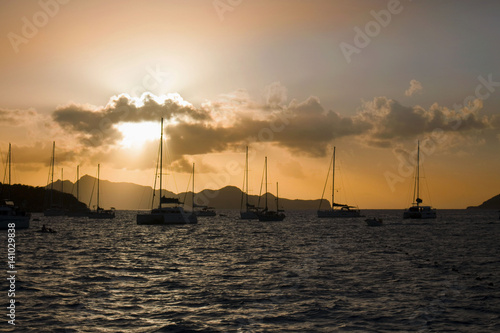 Tobago Cays crépuscule bateaux