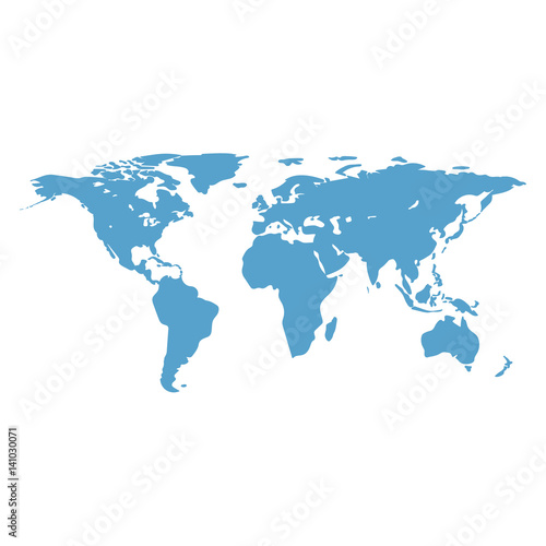 World map. The main outlines of the continents. Flat design. Abstract concept. Vector illustration.