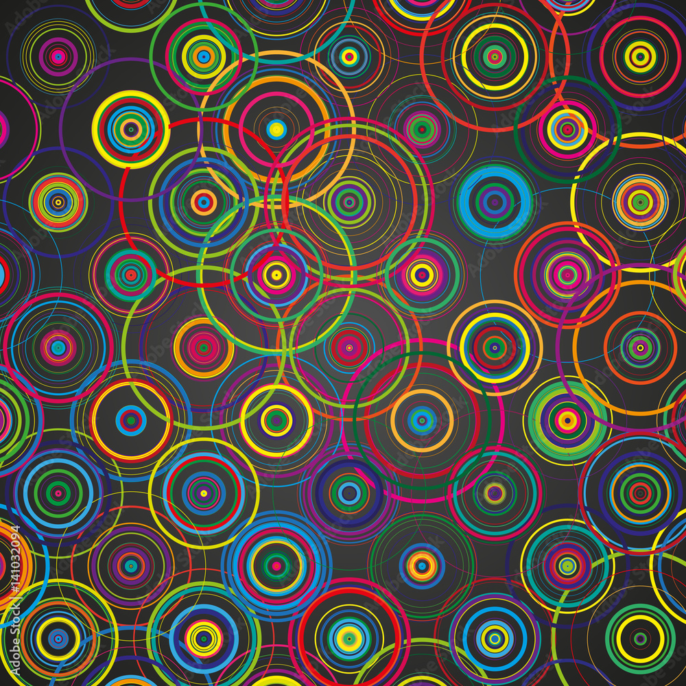 Bright color abstract background in minimalist style made from colorful circles. Business concept for cover decoration of brochure, flyer or report.