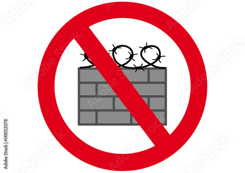 Schild Mauerbau verboten
