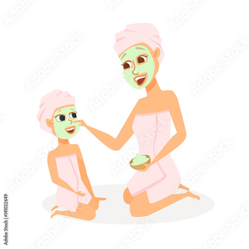 Mother and daughter in spa