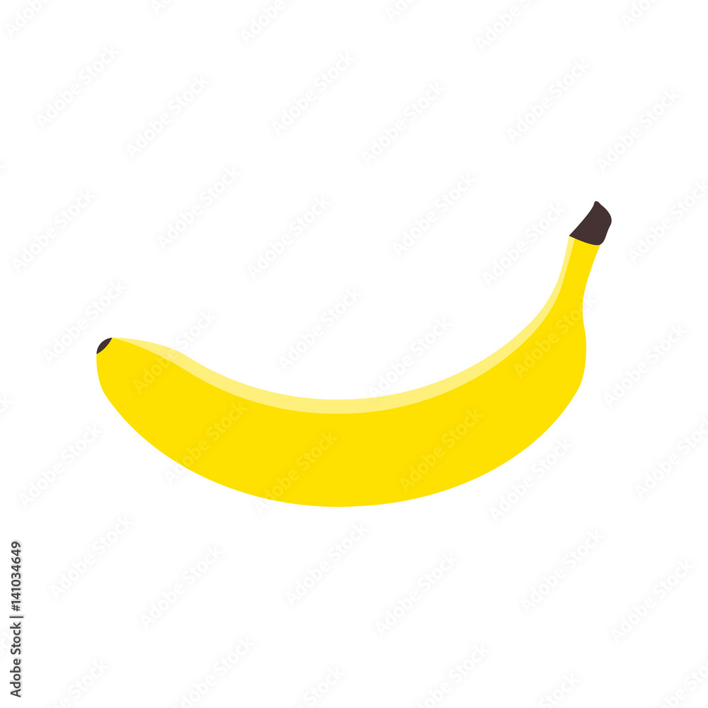 Banana fruit icon. Banana isolated on white background. Vector illustration.