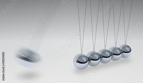 Fototapeta Naklejka Na Ścianę i Meble -  3D rendered illustration of Newtons cradle - balancing balls.