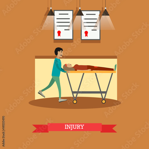 Injury concept vector illustration in flat style