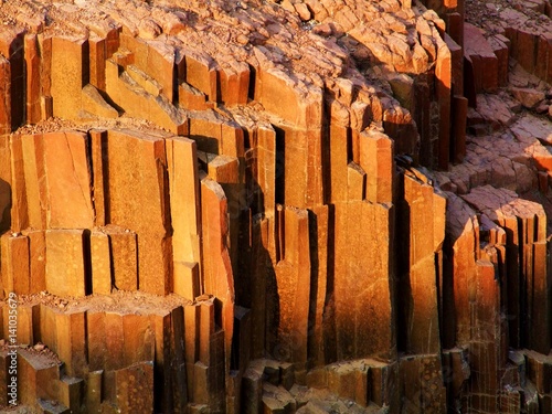 Organ Pipes at sunset in Twyfelfontein, Namibia photo