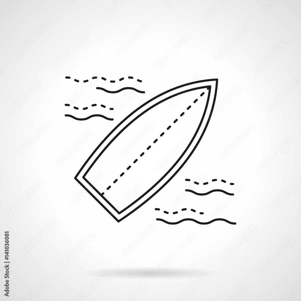 Surfing flat line vector icon Surfing flat line vector icon