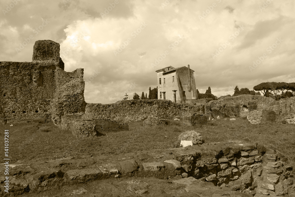 Rome,Italy,Palatine Hill,sepia. Rome,Italy,Palatine Hill,sepia.