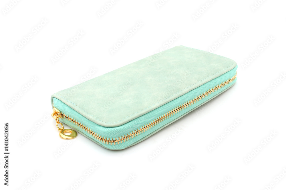 green purse on isolated green purse on isolated