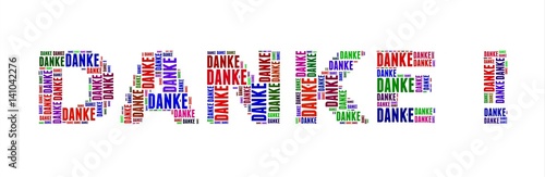 Danke Banner, Wortwolke bunt