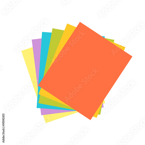 Origami colored paper abstract icon craft symbol art creative decoration material sheet stack and backdrop bright geometric concept vector illustration.