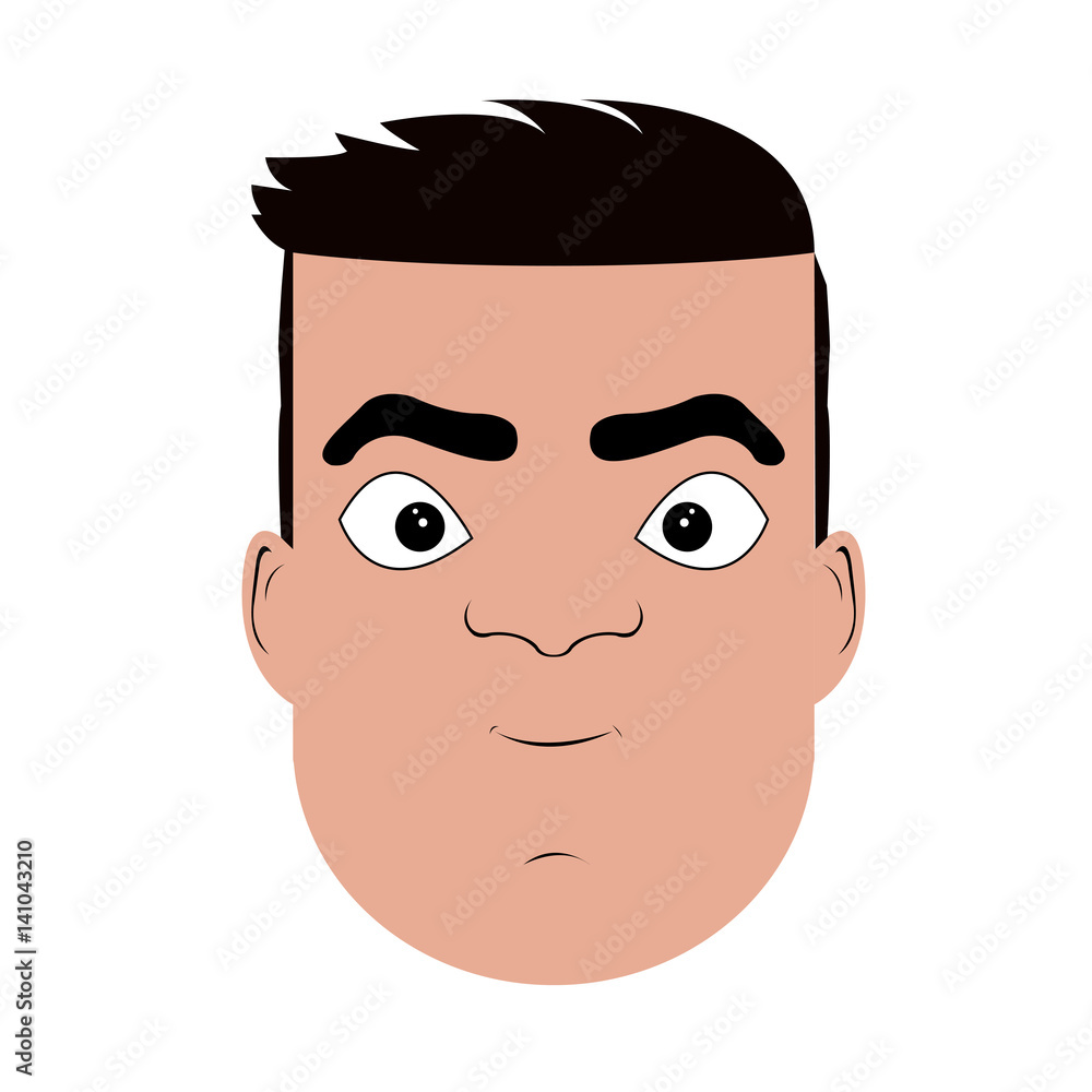Isolated portrait of a man, Vector illustration
