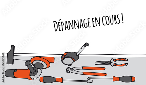Travail en cours : outils au sol