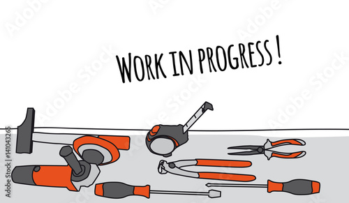 Travail en cours : outils au sol