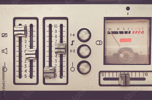 Bobbin tape recorder retro micrphone. HD photo. photo