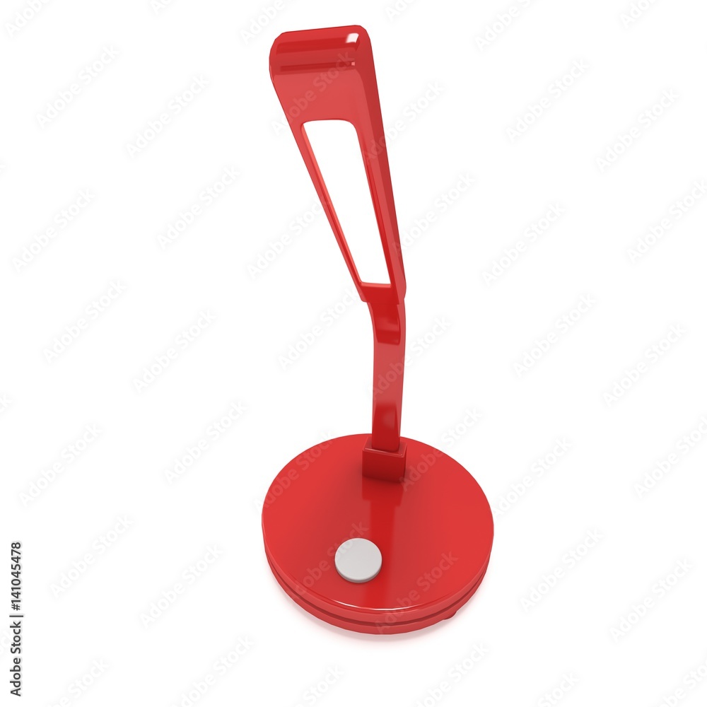 Led Sensor Desk Red Lamp. 3D render isolated on white background. Template for Object Presentation. Led Sensor Desk Red Lamp. 3D render isolated on white background. Template for Object Presentation.
