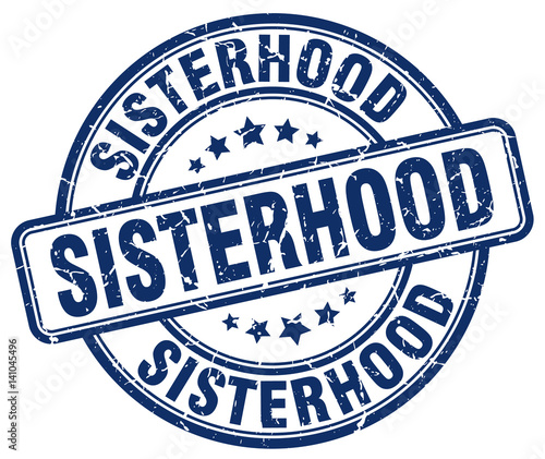 sisterhood blue grunge stamp