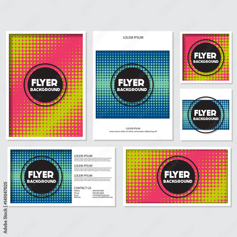 Fototapeta premium halftone Flyer style background Design Template