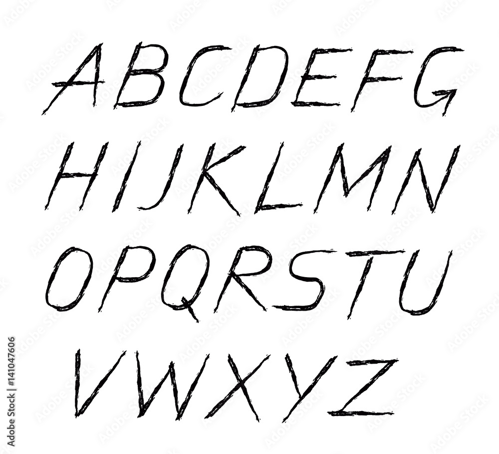 ABC Grunge Painted Letters Thin Italics ABC Grunge Painted Letters Thin Italics