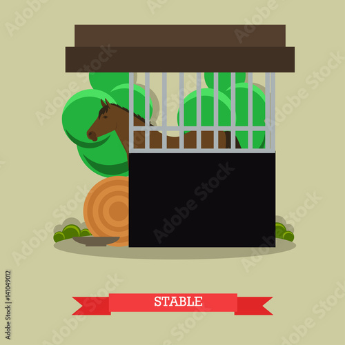 Vector illustration of stable in flat style