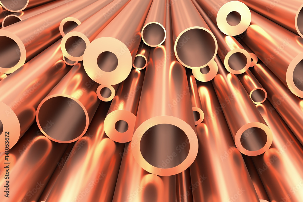 Naklejka premium Many different copper pipes background
