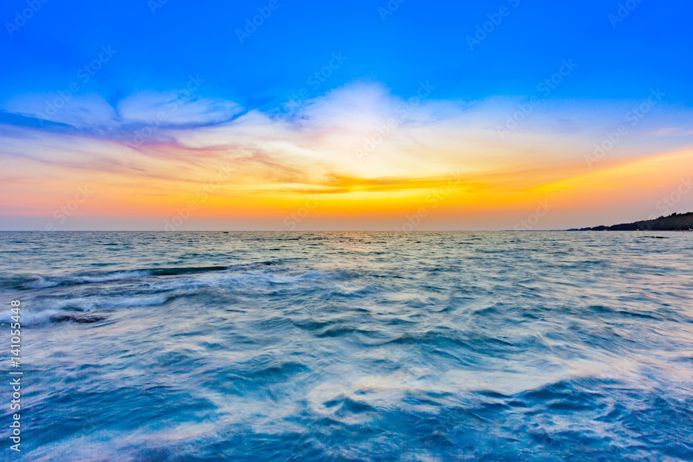 beautiful sunset at the sea with colorful shading sky beautiful sunset at the sea with colorful shading sky