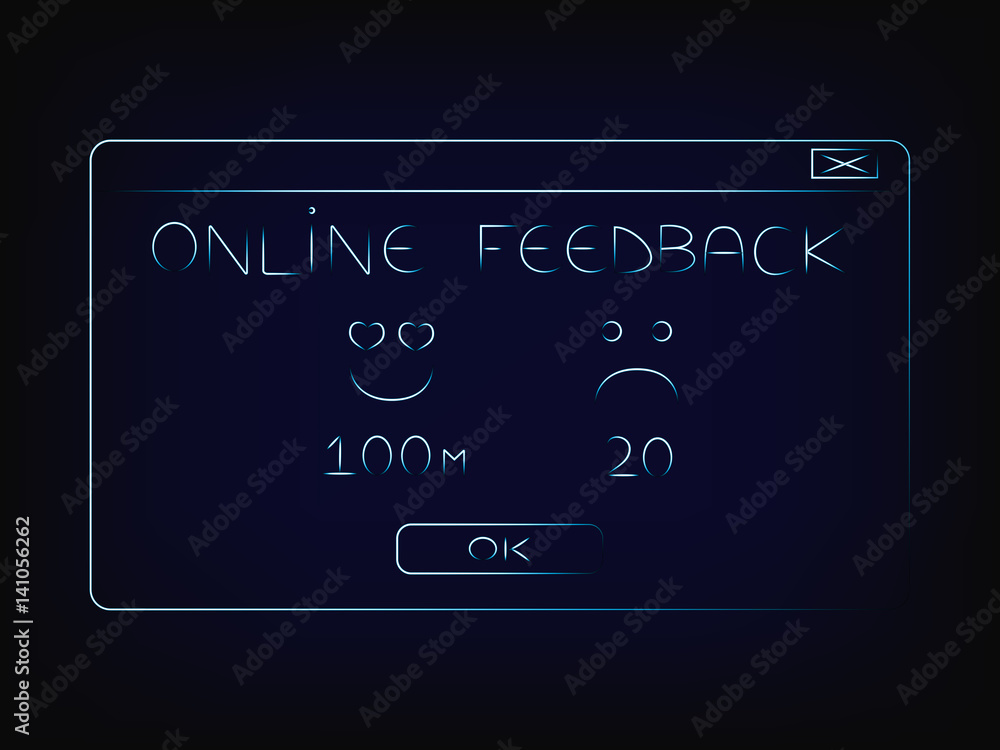 vector of online feedback pop-up with emoji vector of online feedback pop-up with emoji