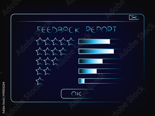 vector of pop-up window with feedback report