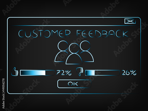 vector of pop-up window with customer feedback