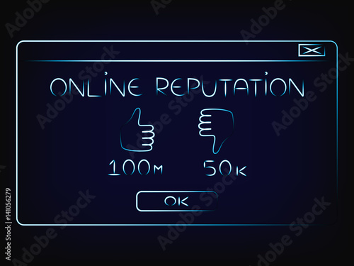 online reputation vector pop-up, thumbs up & down