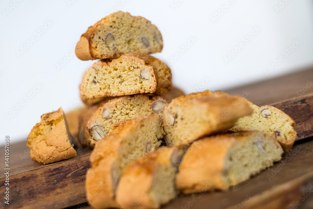 Sweet biscuits cantuccini with almonds Sweet biscuits cantuccini with almonds
