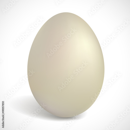 Chocolate egg isolated on white background. Happy Easter concept design. White chocolate.