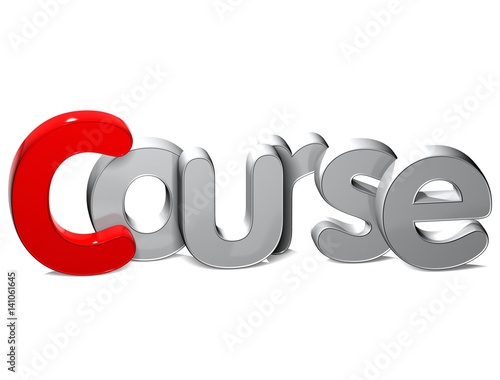 3D Word Course over white background.