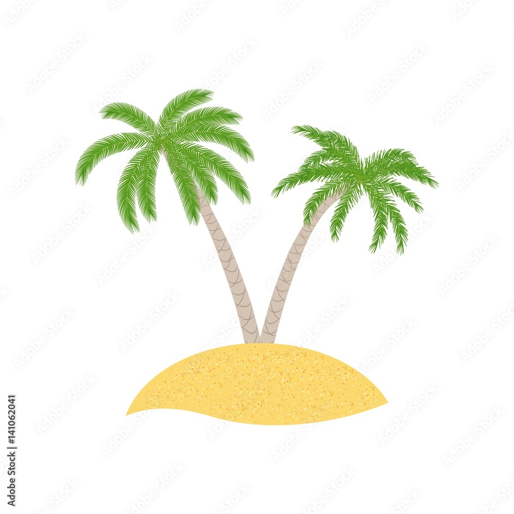 Fototapeta premium Palm trees on a white background. Vector illustration.