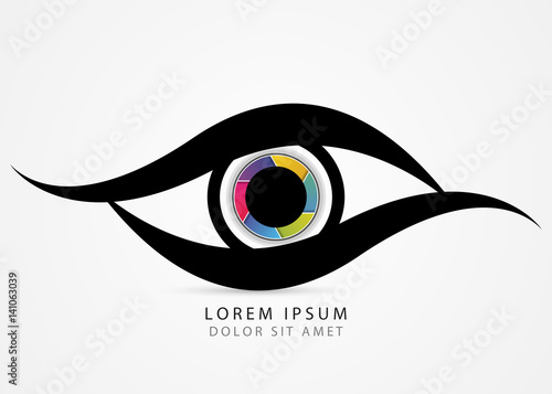 Photographer symbol. Colorful creative eye. Vector