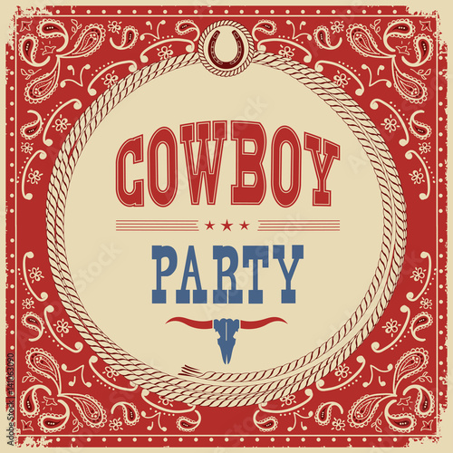 Cowboy party card background