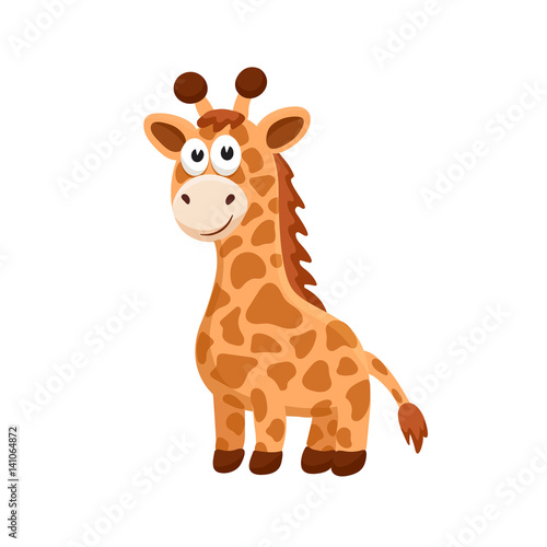 Adorable giraffe illustration. Cute cartoon animal isolated on white background.