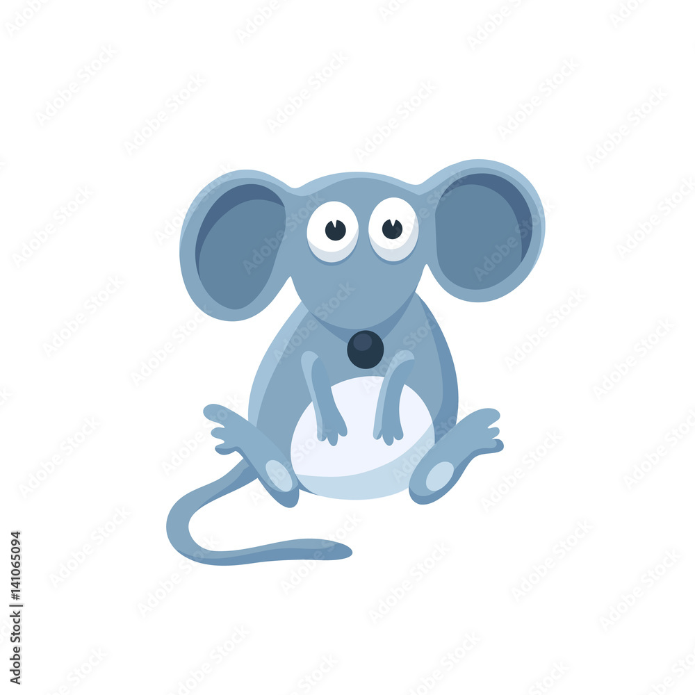 Obraz premium Adorable mouse illustration. Cute cartoon animal isolated on white background.