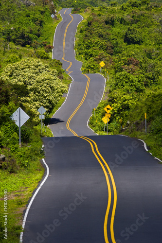 Curves and winding road, Maui, Hawaii