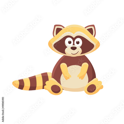 Adorable raccoon illustration. Cute cartoon animal isolated on white background.