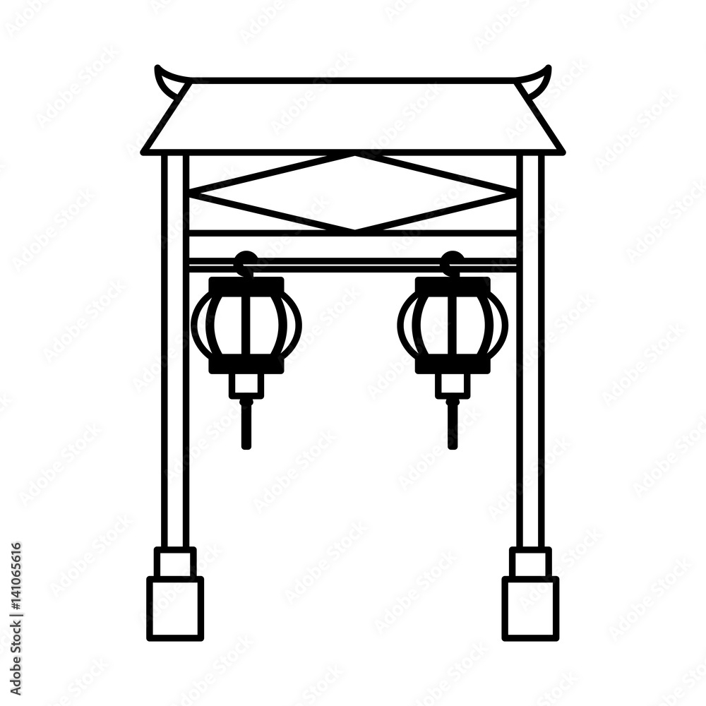 asian portal culture icon vector illustration design