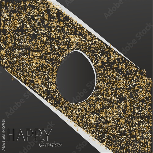 Wielkanocna kartka z życzeniami złoto i elegancja