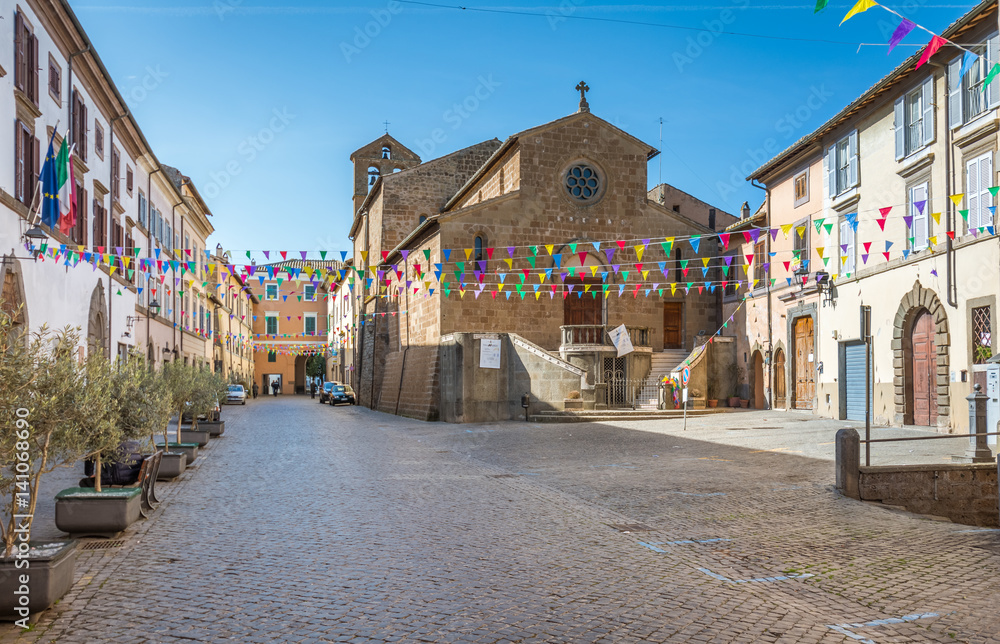 Fototapeta premium Scenic sight in Capranica, Viterbo Province, Lazio, central Italy
