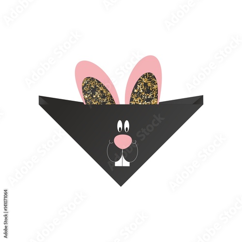 Happy Easter Vector greeting card elegant  bunny