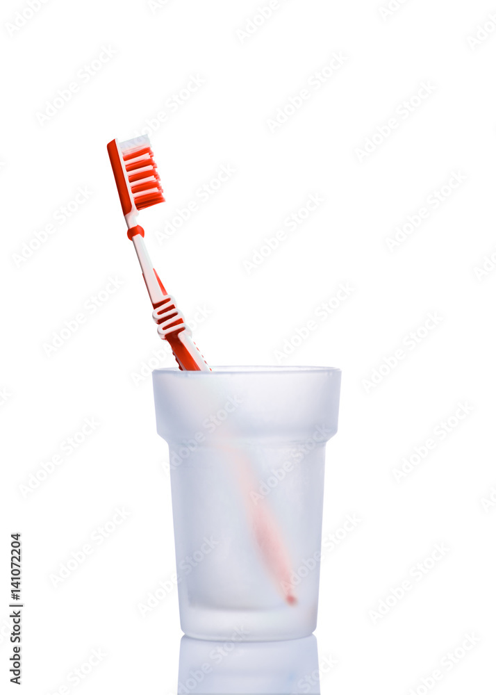 Red Toothbrush isolated on white Red Toothbrush isolated on white